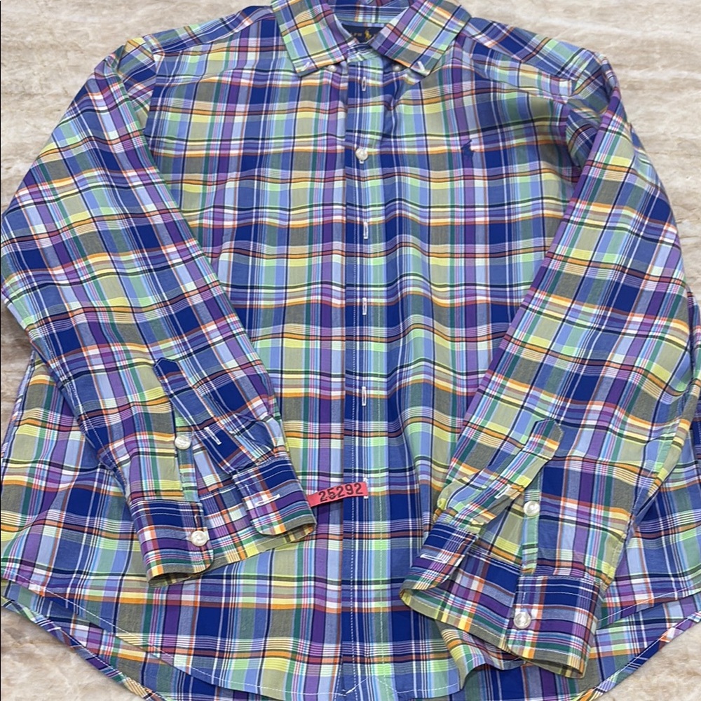 Ralph Lauren Blue print Casual Button Down Shirt